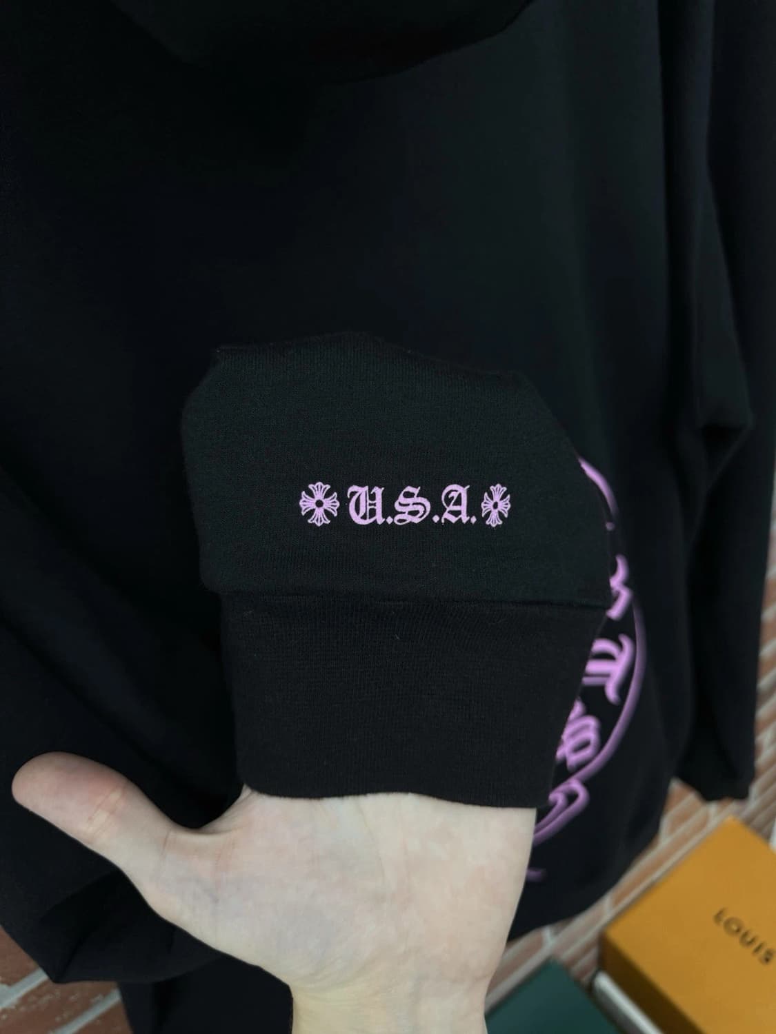 크롬하츠 핑크 홀스 슈 후드티 블랙 XL 상품이미지3