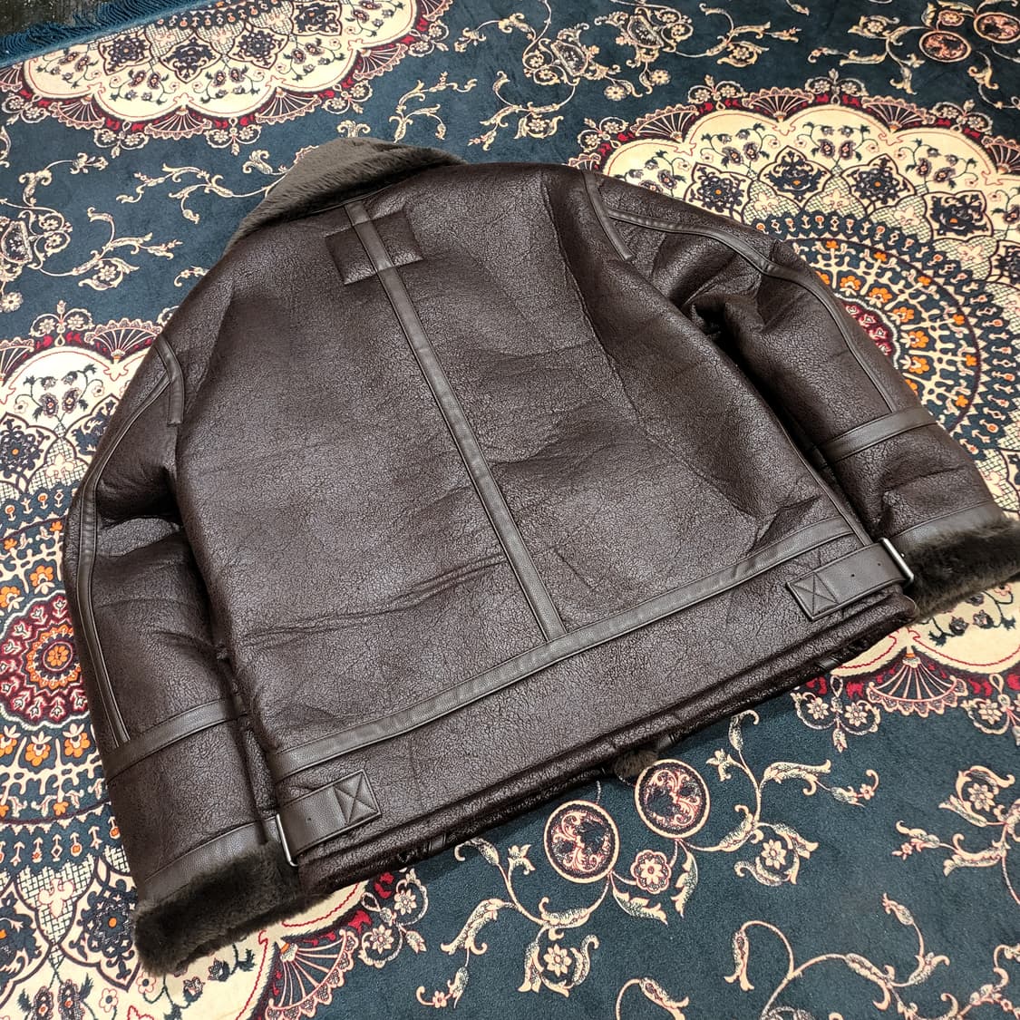 버커루 하이넥 빈티지 무스탕 자켓 (L) 상품이미지6