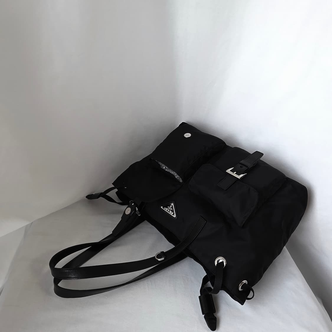 [정품 PRADA] 프라다 투포켓 나일론 숄더백 쇼퍼백 상품이미지3