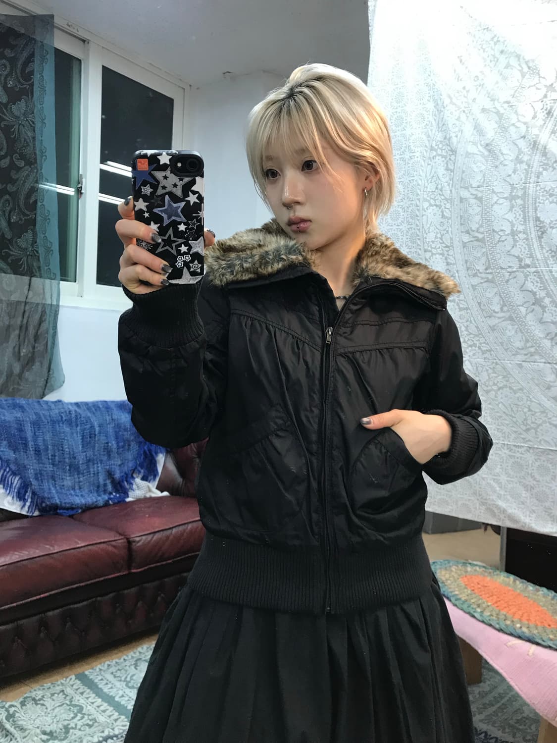 H&M 흐앤므 여성 양털 패디드 자켓  상품이미지1