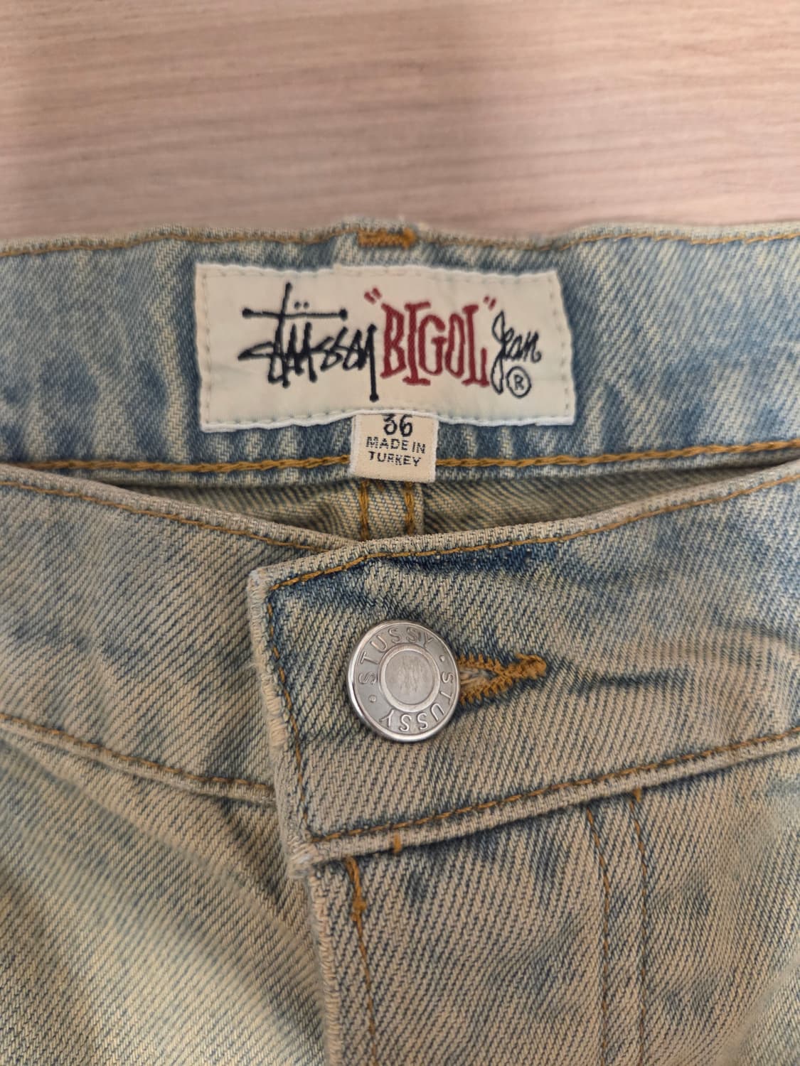 스투시 데님 빅 올 진 워시드 비치 워시 36 상품이미지3