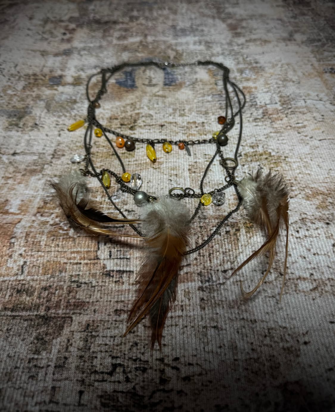 vintage feather necklace 상품이미지2