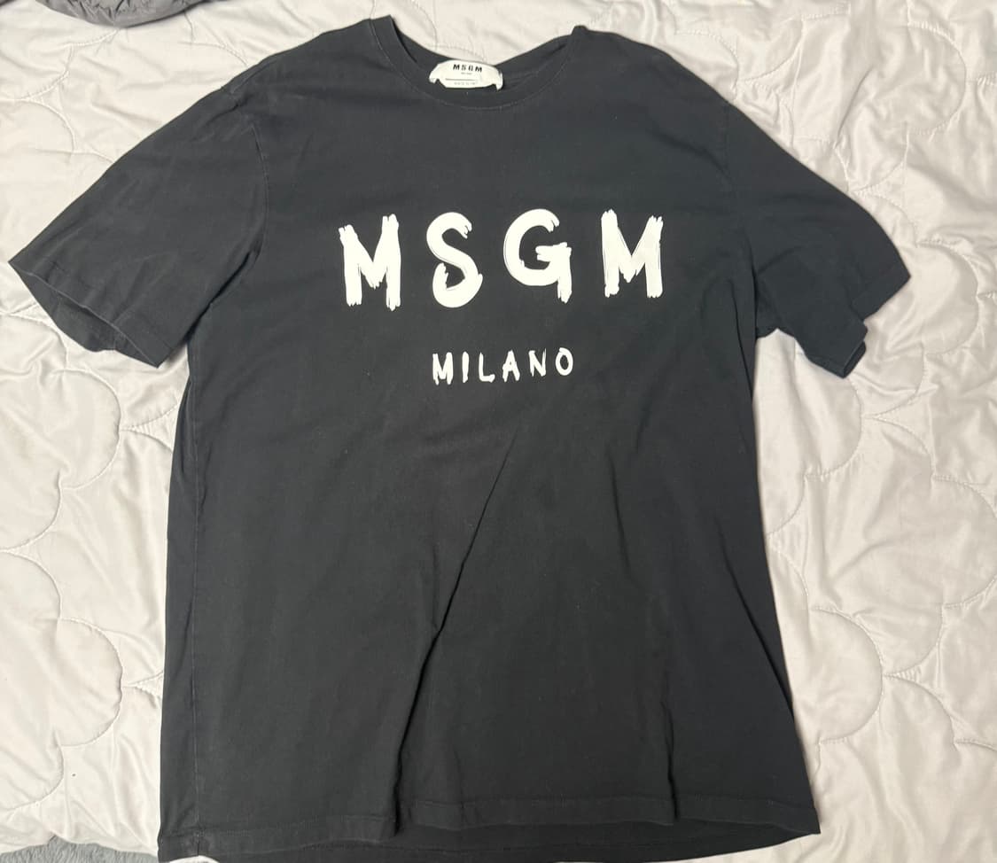 (L)  MSGM 밀라노 블랙 반팔 티셔츠 상품이미지1