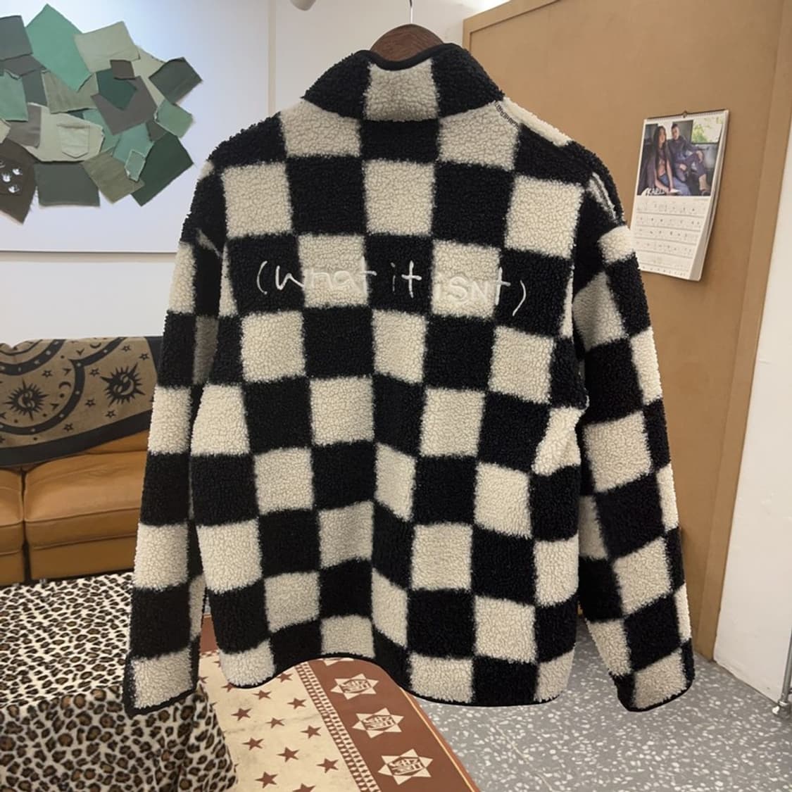 와릿이즌 비케이브 와키윌리 엔젤 체크 양털 플리스 자켓 S C09548 상품이미지4