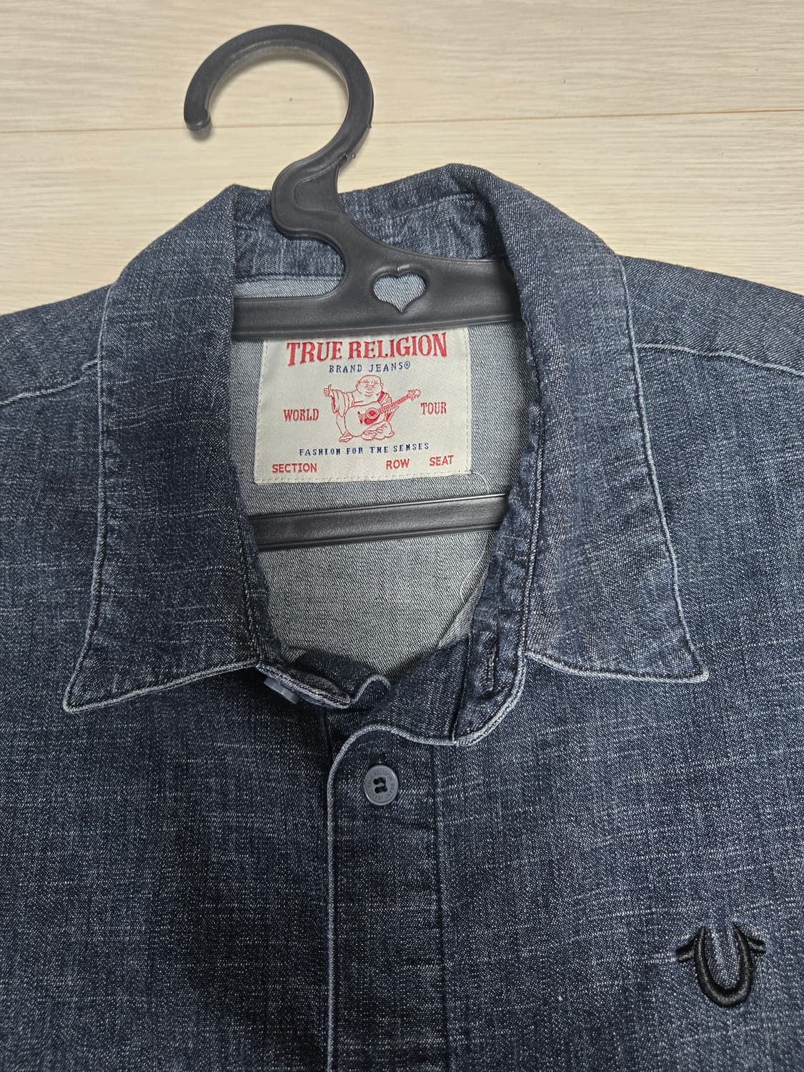 트루릴리전 자수 로고 데님 셔츠 상품이미지3