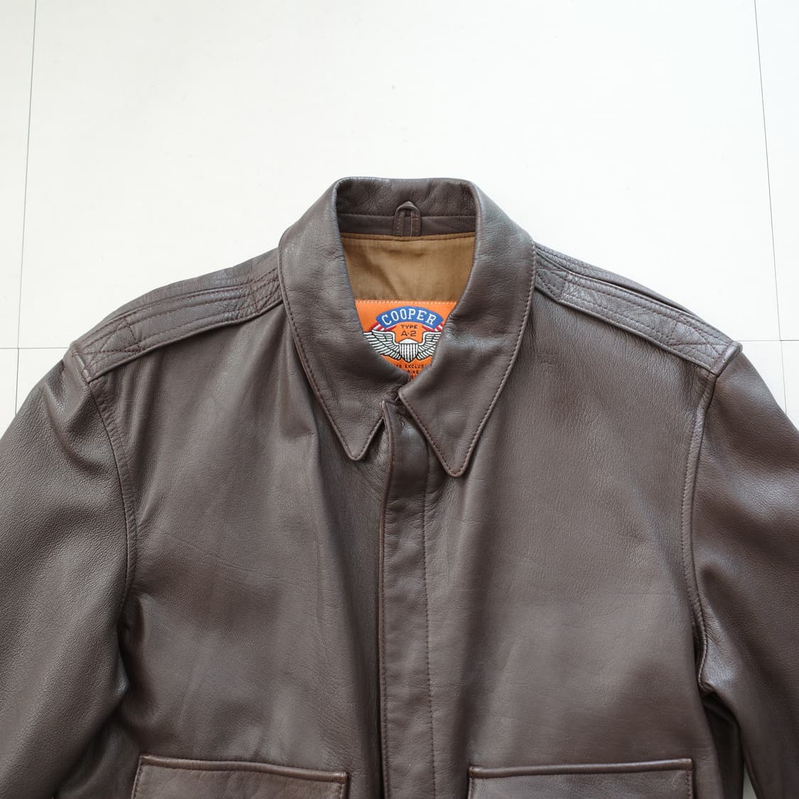 90s 쿠퍼 A-2 플라이트 자켓 염소가죽 40R MADE IN USA 상품이미지2
