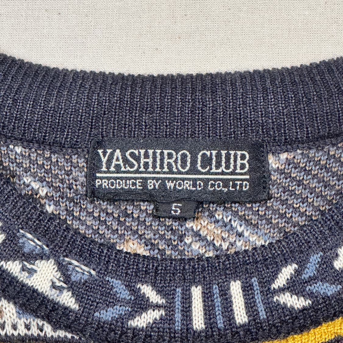 L) YASHIRO CLUB 패턴 니트 쿠지맛 상품이미지5