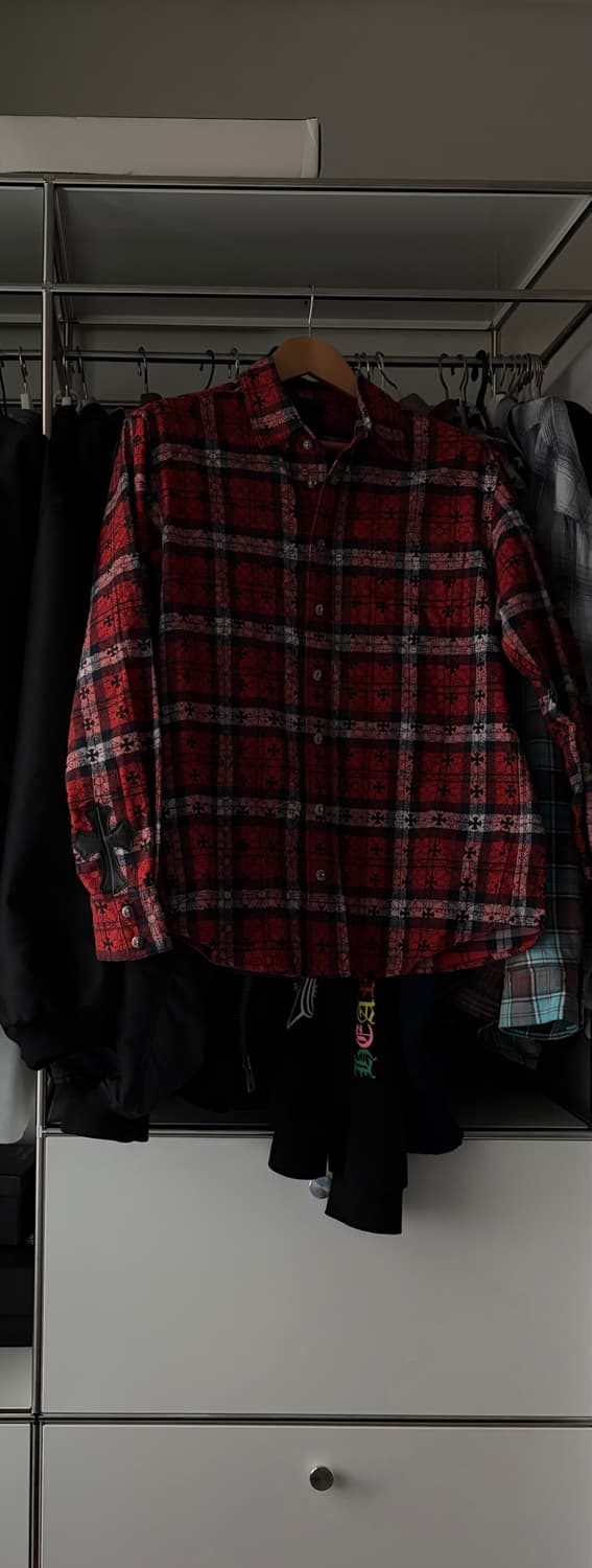 크롬하츠 플란넬 체크 셔츠 레드 상품이미지2