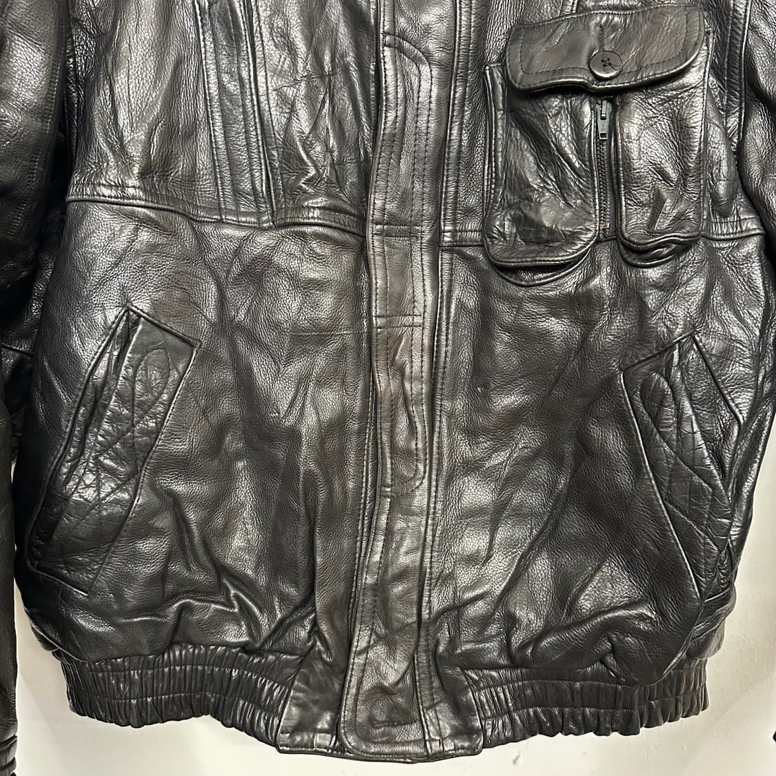 80’s 프랑스 카프스킨 바이커 자켓 상품이미지3