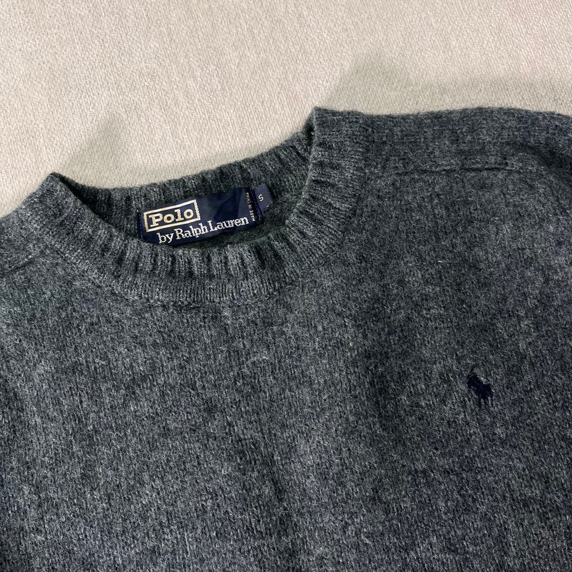 95 폴로 랄프로렌 90s 램스울 차콜 니트 상품이미지2