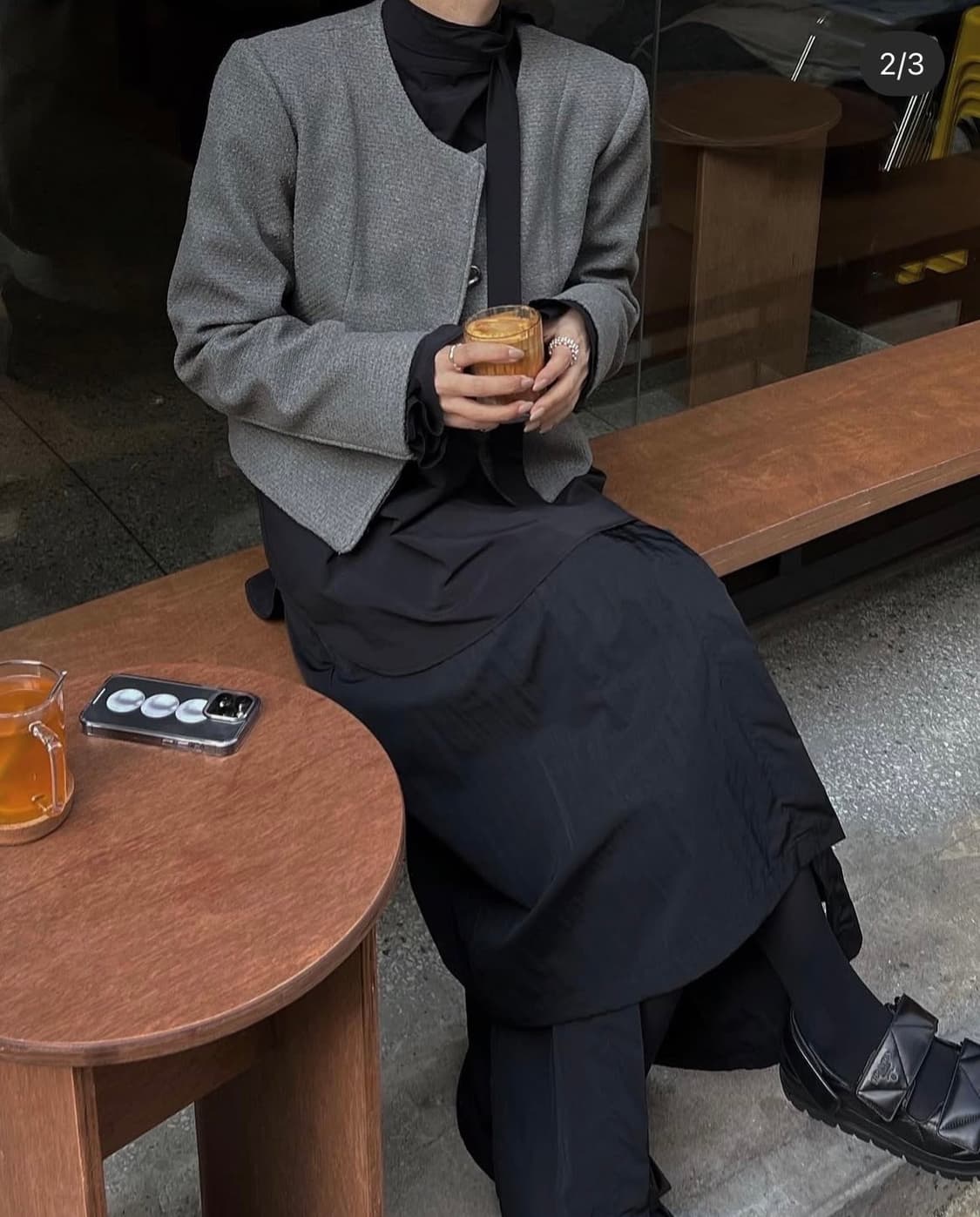 트리밍버드 트위드 자켓 그레이 상품이미지4