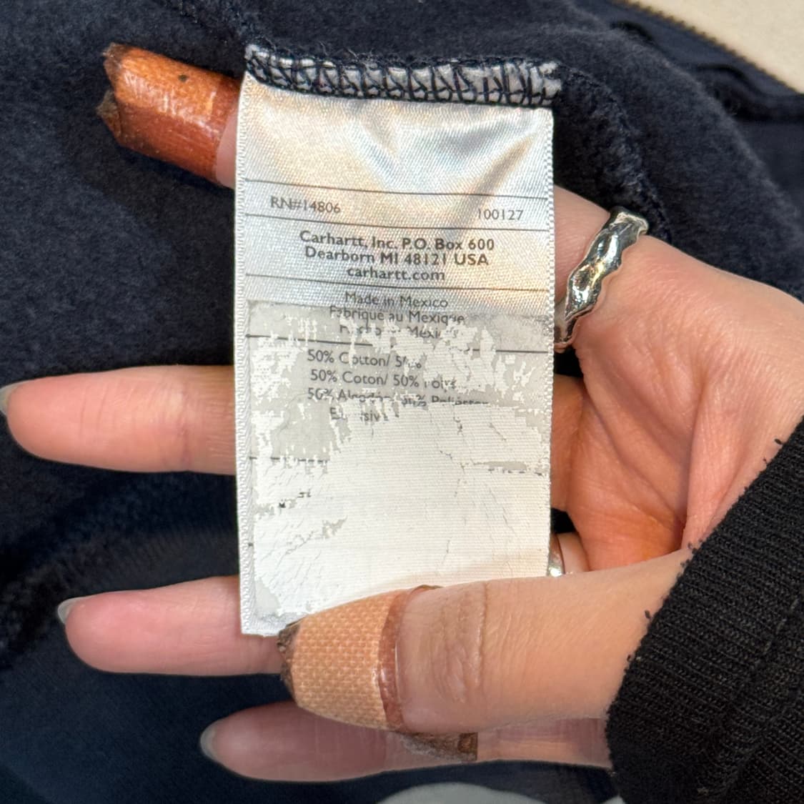 S) 칼하트 미드웨이트 오리지널핏 후드집업 네이비 상품이미지8