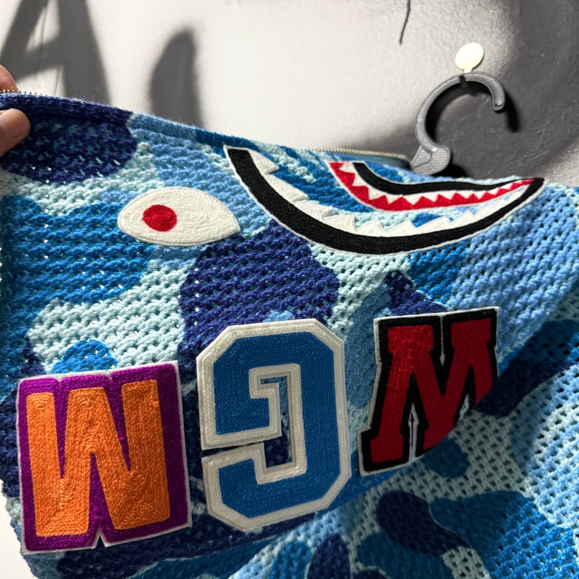 정품 베이프 ABC 청계 카모 크로셰 샤크 풀 집업 후디 상품이미지5