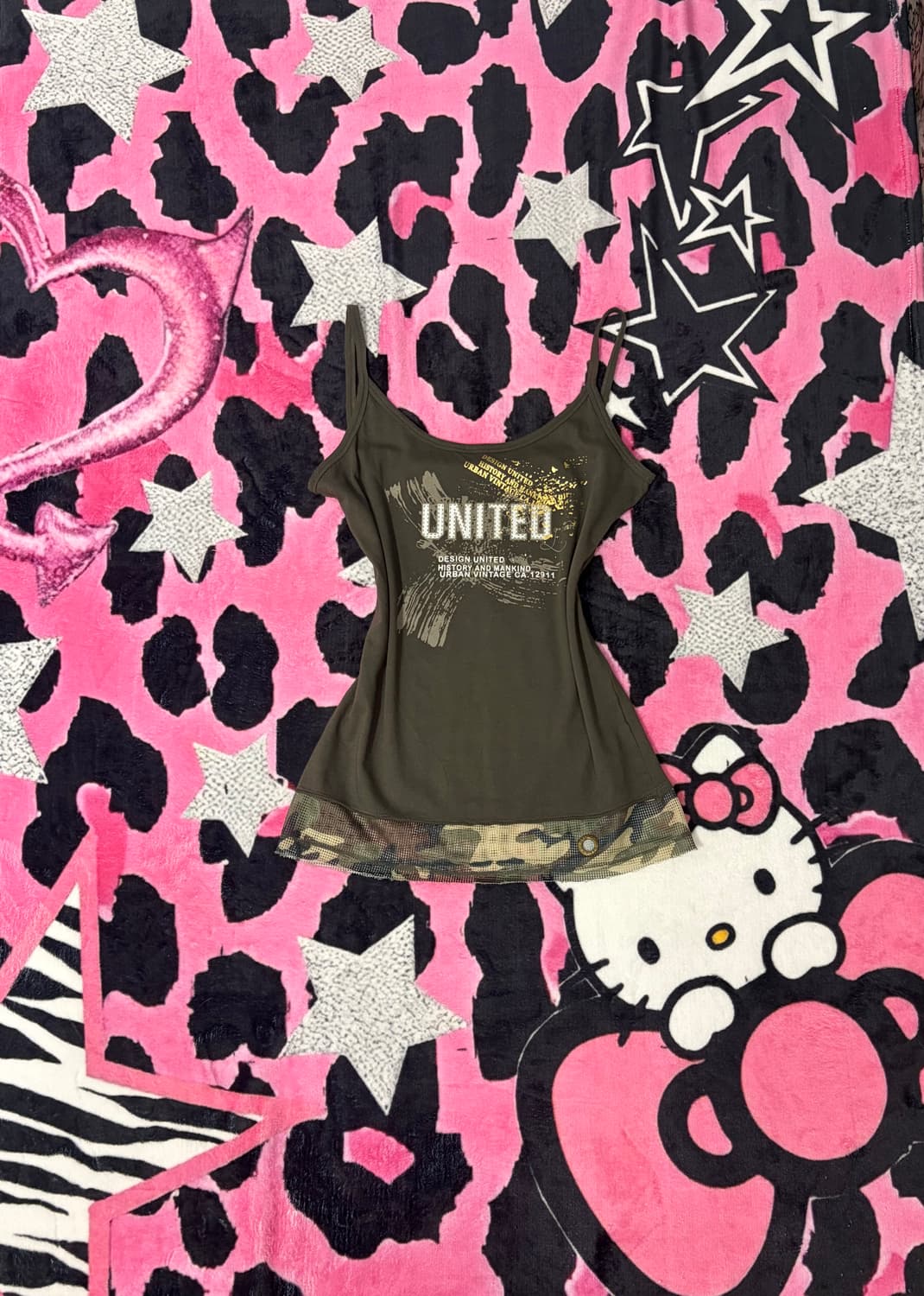 Grunge camo mesh sleeveless 상품이미지1