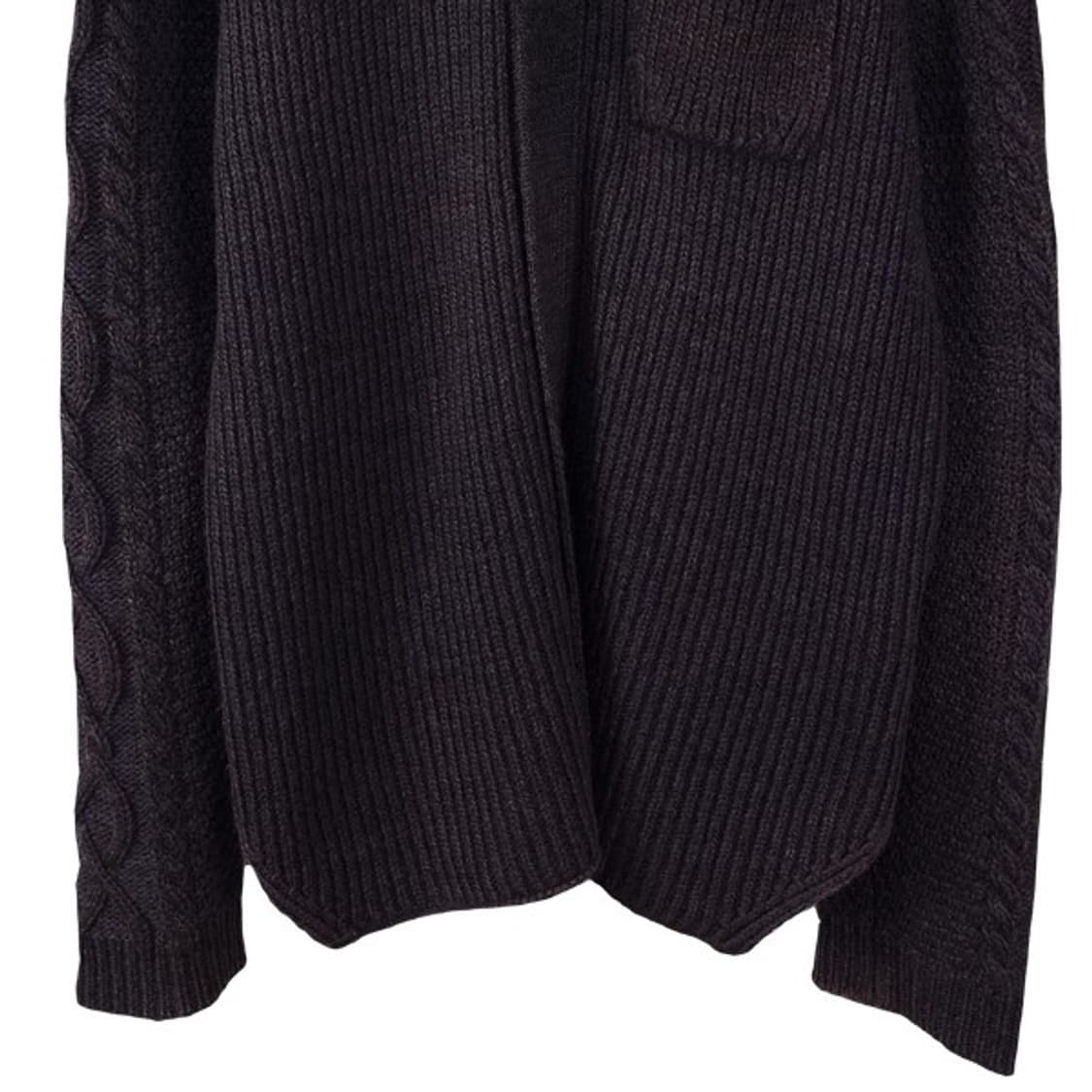 [솔리드 옴므] 우영미 엘보우 패치 니트 집업 가디건 챠콜 P01449 상품이미지5