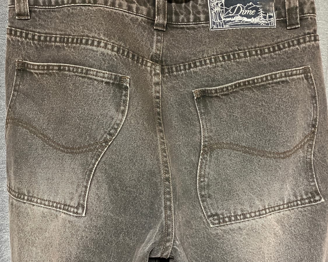 다임 워싱 데님팬츠 브라운 상품이미지3
