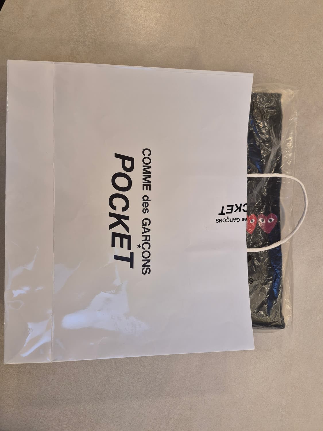 꼼데가르송 더블와펜 u넥 가디건L 블랙 새상품 상품이미지3