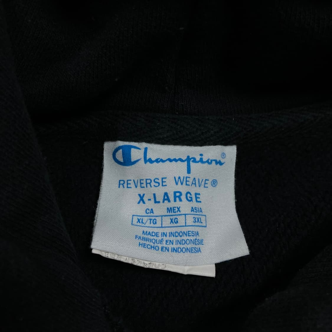 챔피온 리버스 위브 스몰 로고 블랙 후드티 상품이미지3