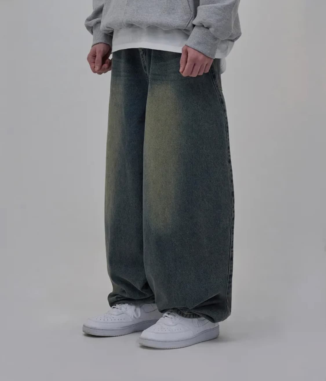 스탠다드에러87-STAN047 벌룬핏 워싱 와이드 데님팬츠 빈티지 옐로우 상품이미지2