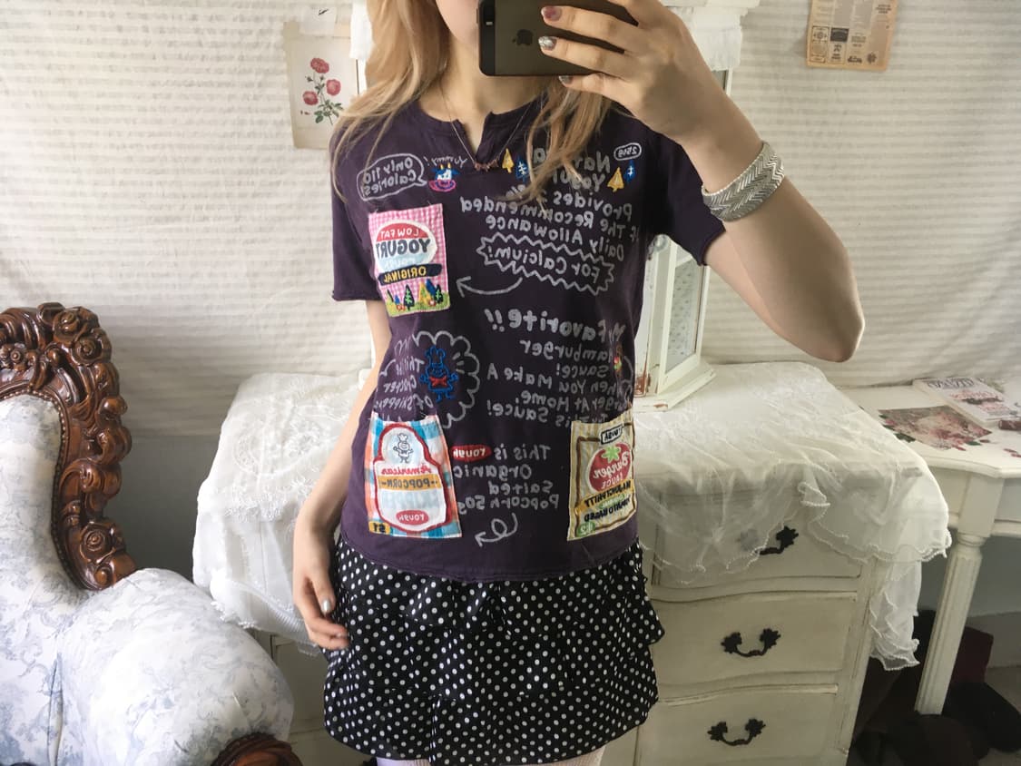 일본빈티지 rough 퍼플 패치 너드 포켓 티셔츠 상품이미지5