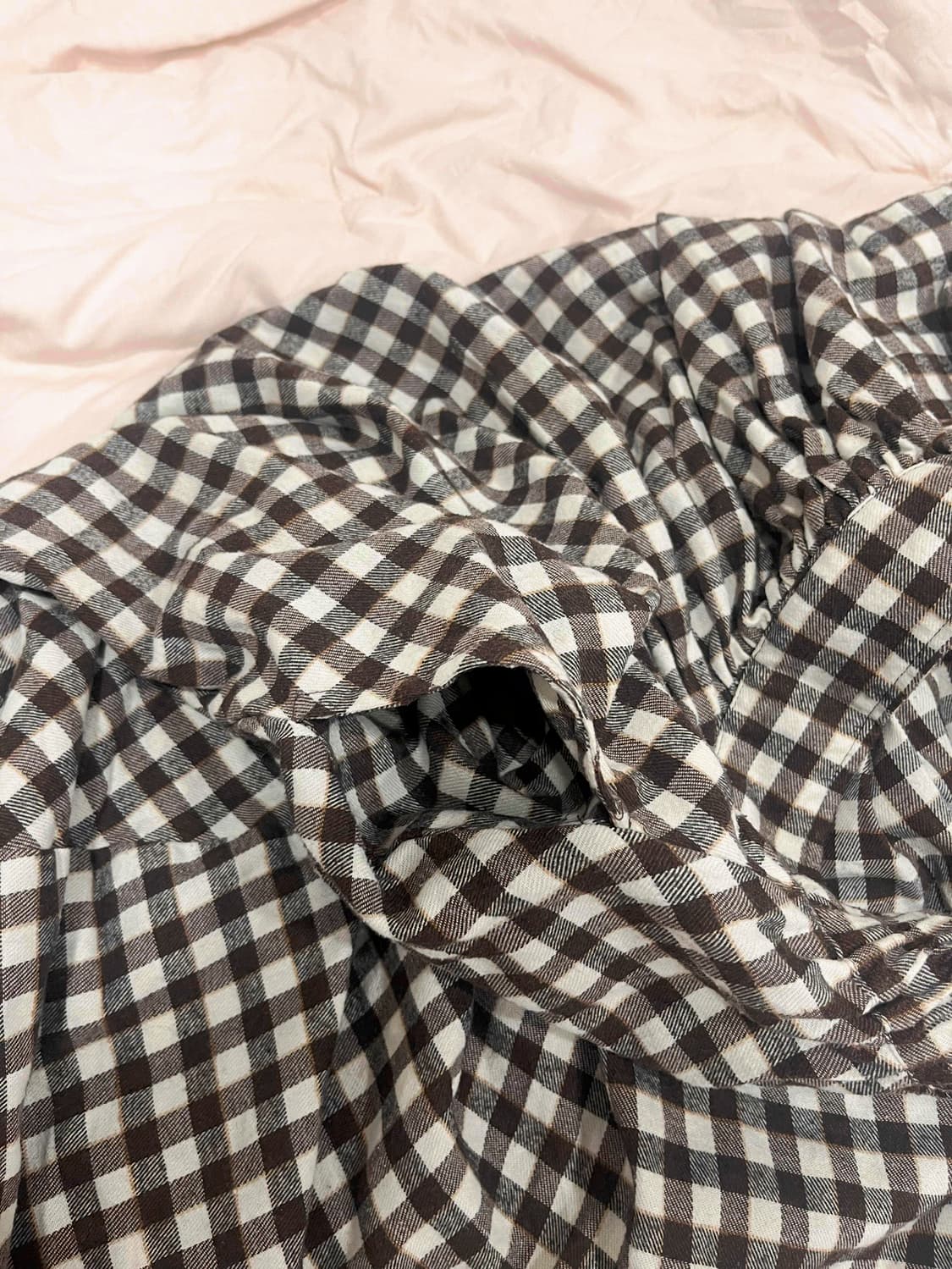 모리걸 체크 브라운 초코 벌룬 스커트 상품이미지3