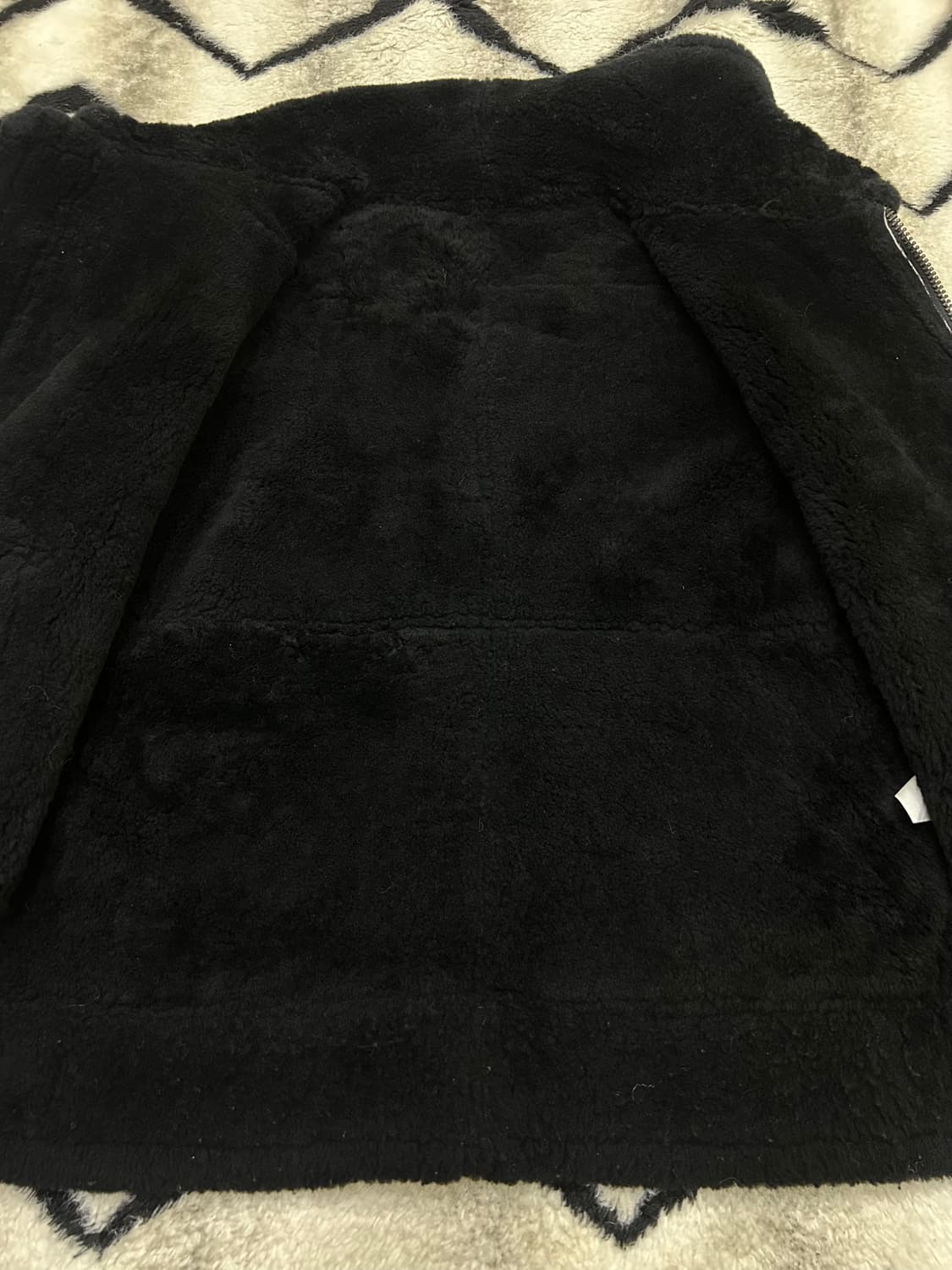 [XL]B-3 숏 가죽 무스탕/블랙 상품이미지4