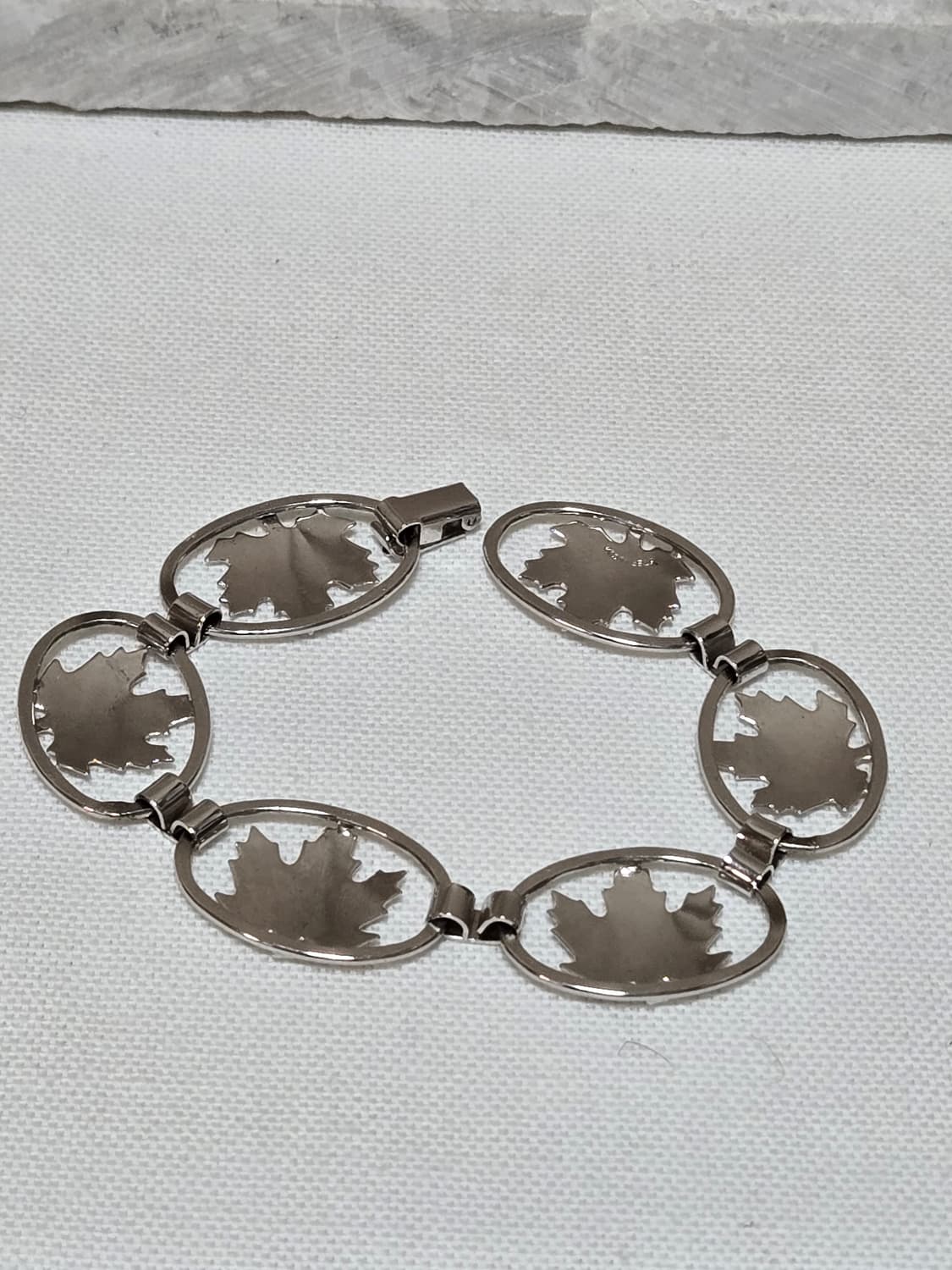 미국 빈티지 STERLING 실버 단풍잎 팔찌 (15g 19cm) 상품이미지2