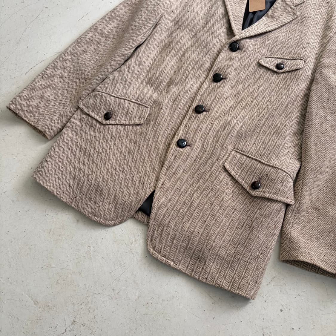 요지야마모토x더반 A.A.R 빈티지 울 헤링본 자켓 XL 상품이미지3