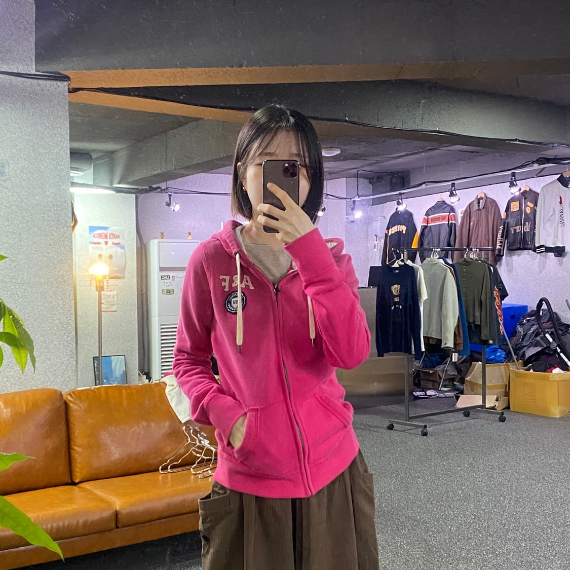 아베크롬비 앤 피치 패치로고 핑크 후드집업 B5025 상품이미지1