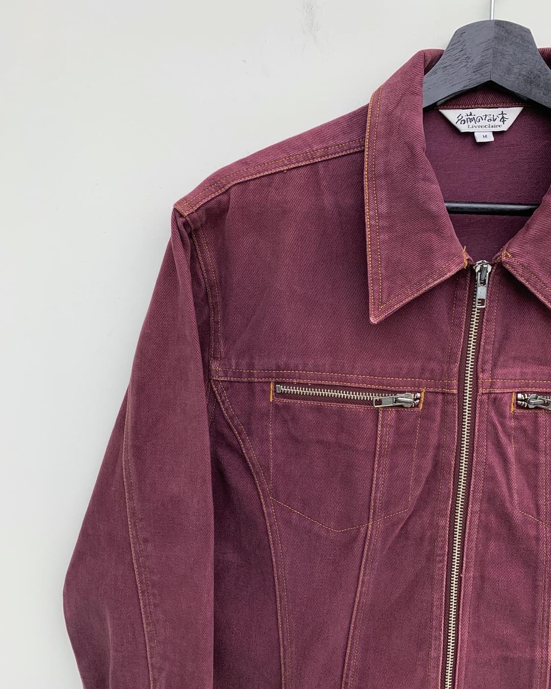 재패니즈 빈티지 버건디 웨스턴 코튼 자켓 상품이미지2