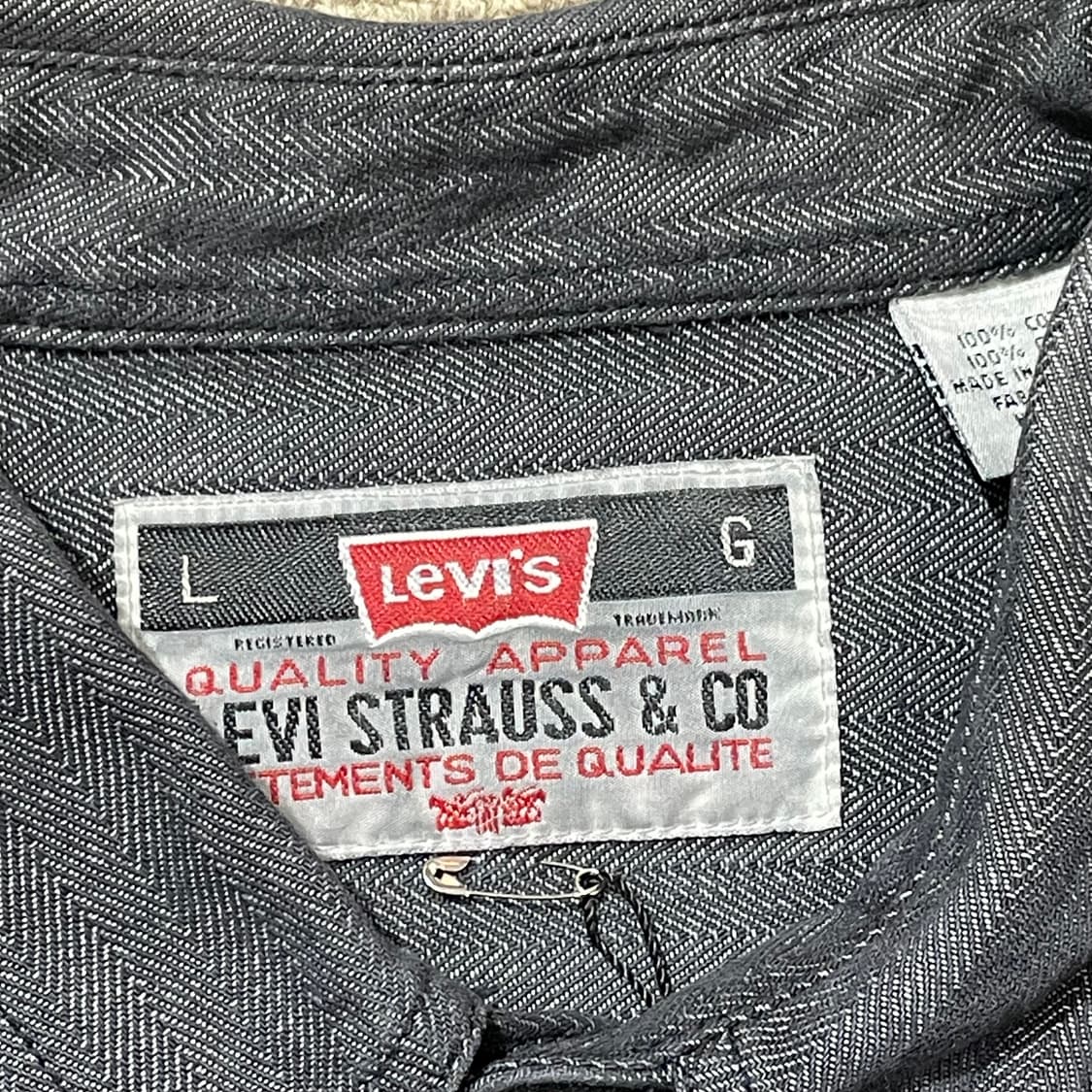 (L) 90s Levi's 리바이스 코튼 데님 셔츠 상품이미지4