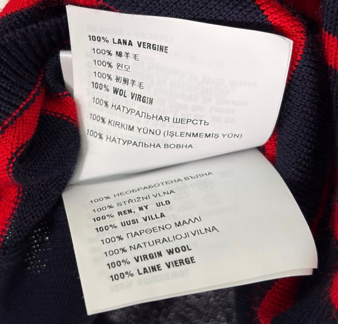 [38] 미우미우 여성 울 자수 로고 크루넥 니트 탑 스웨터 네이비 상품이미지9