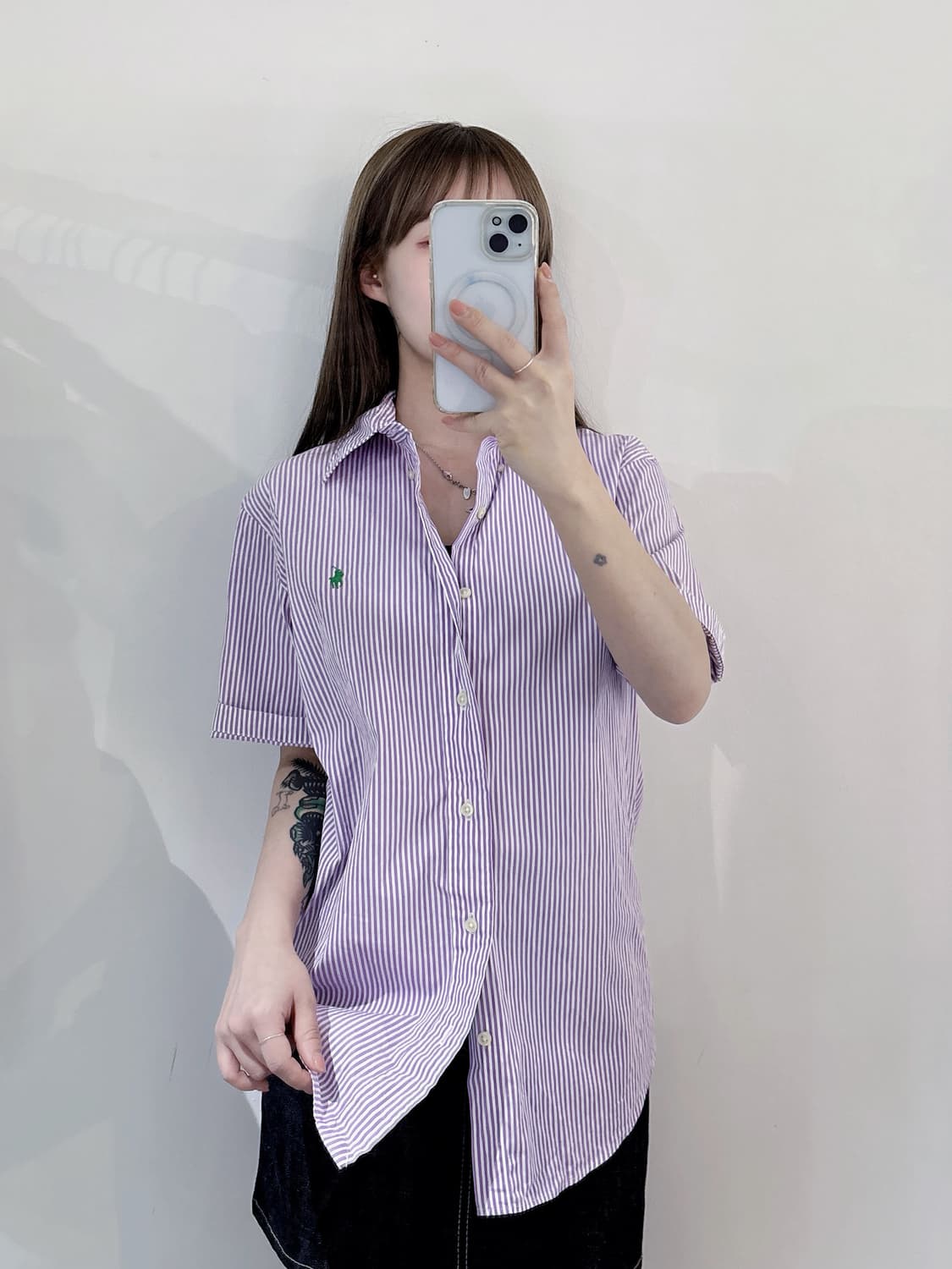 폴로랄프로렌 그린포니 스트라이프 반팔 셔츠 상품이미지1