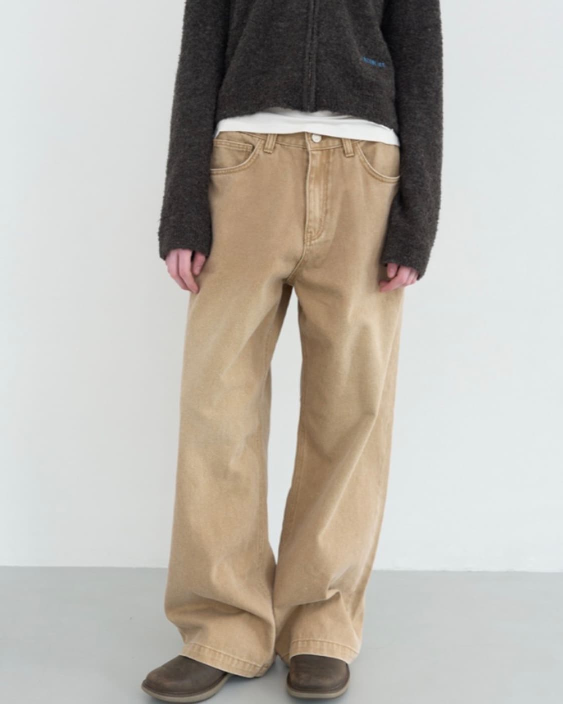 엔조블루스 빈티지 와이드 데님 팬츠(Beige) 상품이미지3