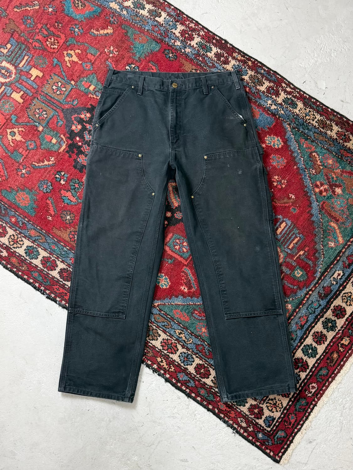 OG 칼하트 B136 더블니 팬츠 칼하트 썩블니 블랙 상품이미지1