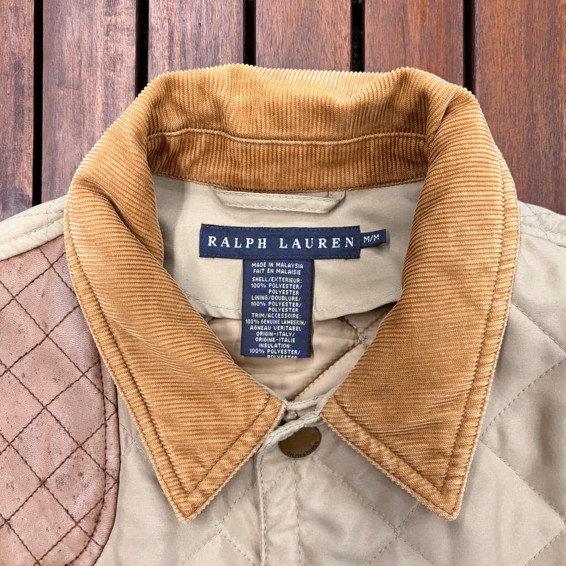 (M) 랄프로렌 폴로 레더 패치 퀼티드 헌팅 자켓 상품이미지7