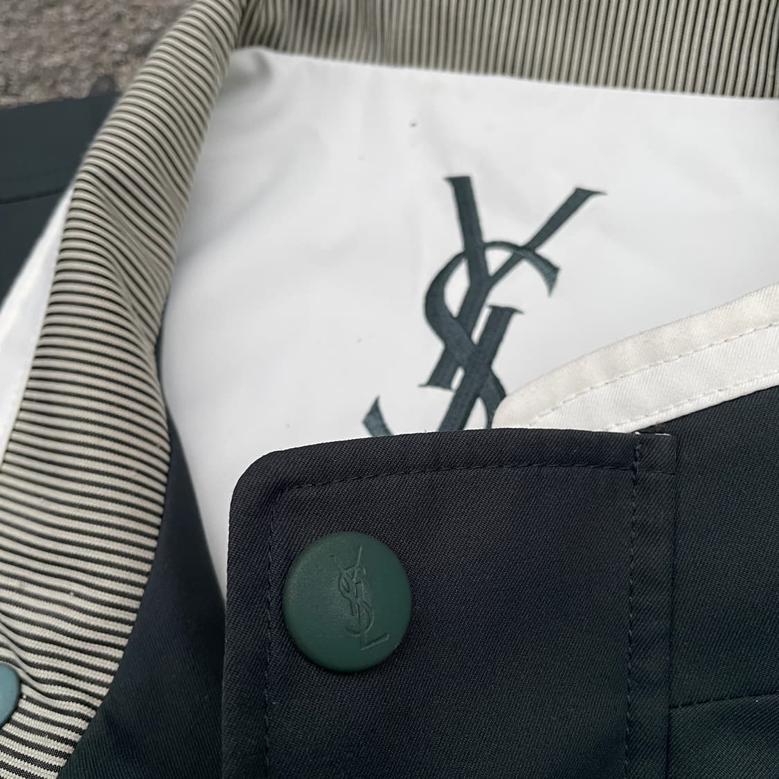 Ysl 입생로랑 딥 그린 카키 바람막이 블루종 트랙자켓 M 상품이미지4