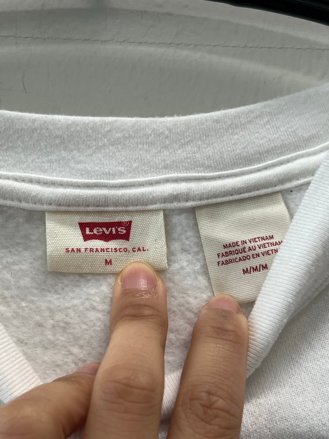 (M) 리바이스 로고 프린팅 맨투맨 화이트/레드 상품이미지4