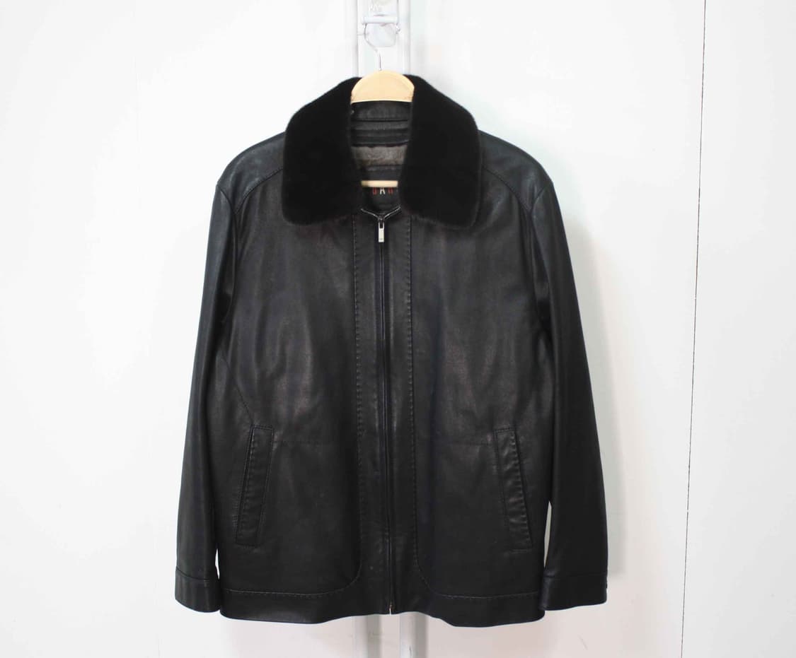 J-12121/닥스 정품 남성용 양가죽 밍크트리밍 자켓 토끼털내피O 상품이미지1