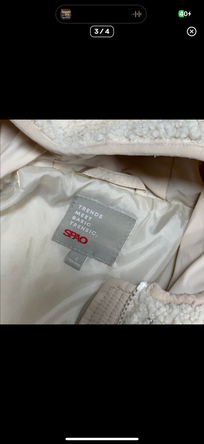  (바배) 스파오 후드 퀄팅 뽀글이 패딩 점퍼 상품이미지3