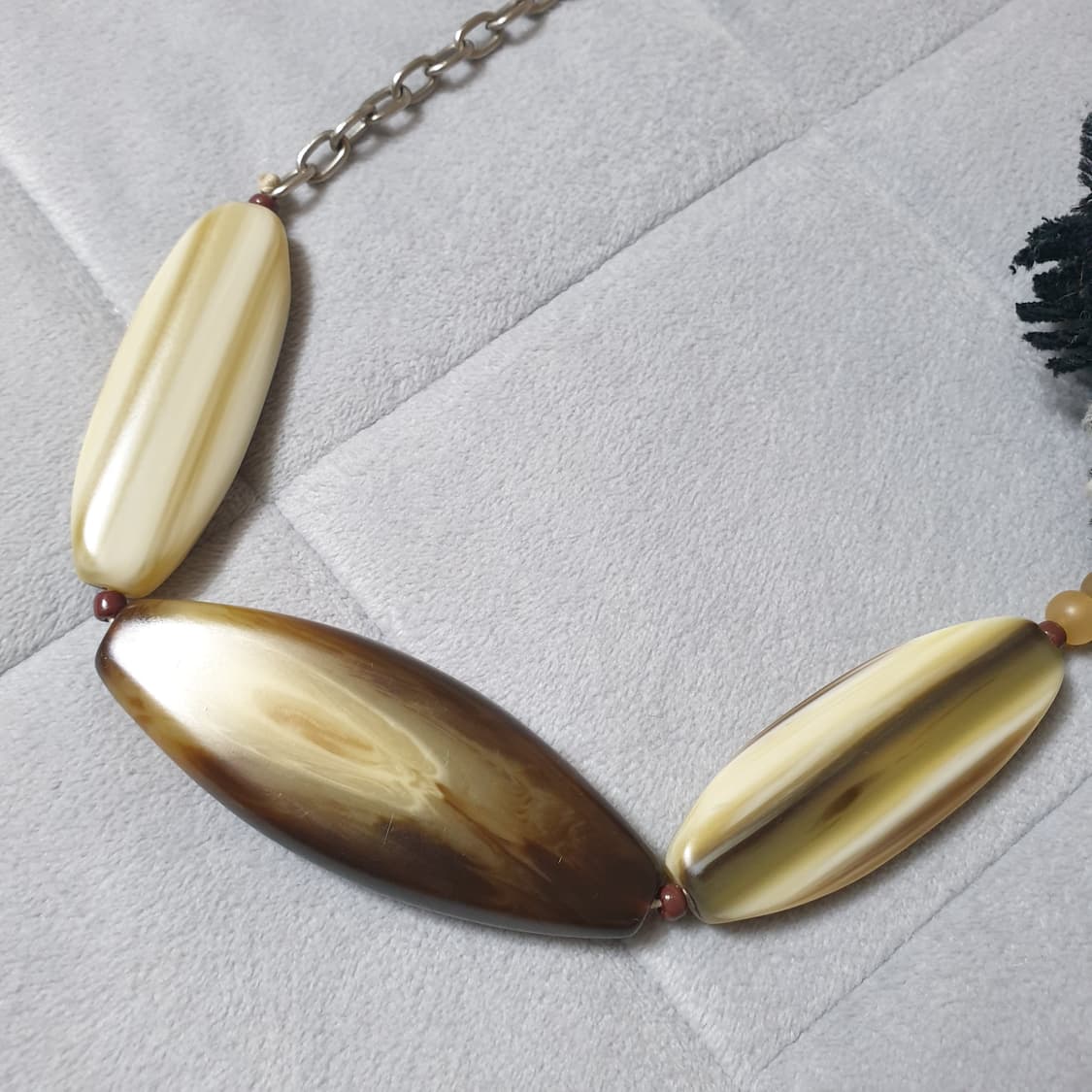 MARNI 마르니 쉬폰실크플라워 우드비즈 아크릴 조형장식 체인 목걸이 상품이미지8