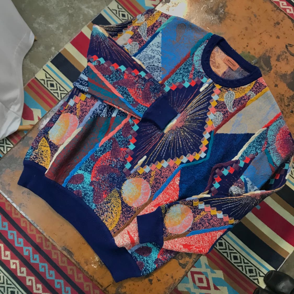 Italy 미쏘니 빈티지 패턴 울 니트 스웨터 남성 115 빅사이즈 상품이미지2