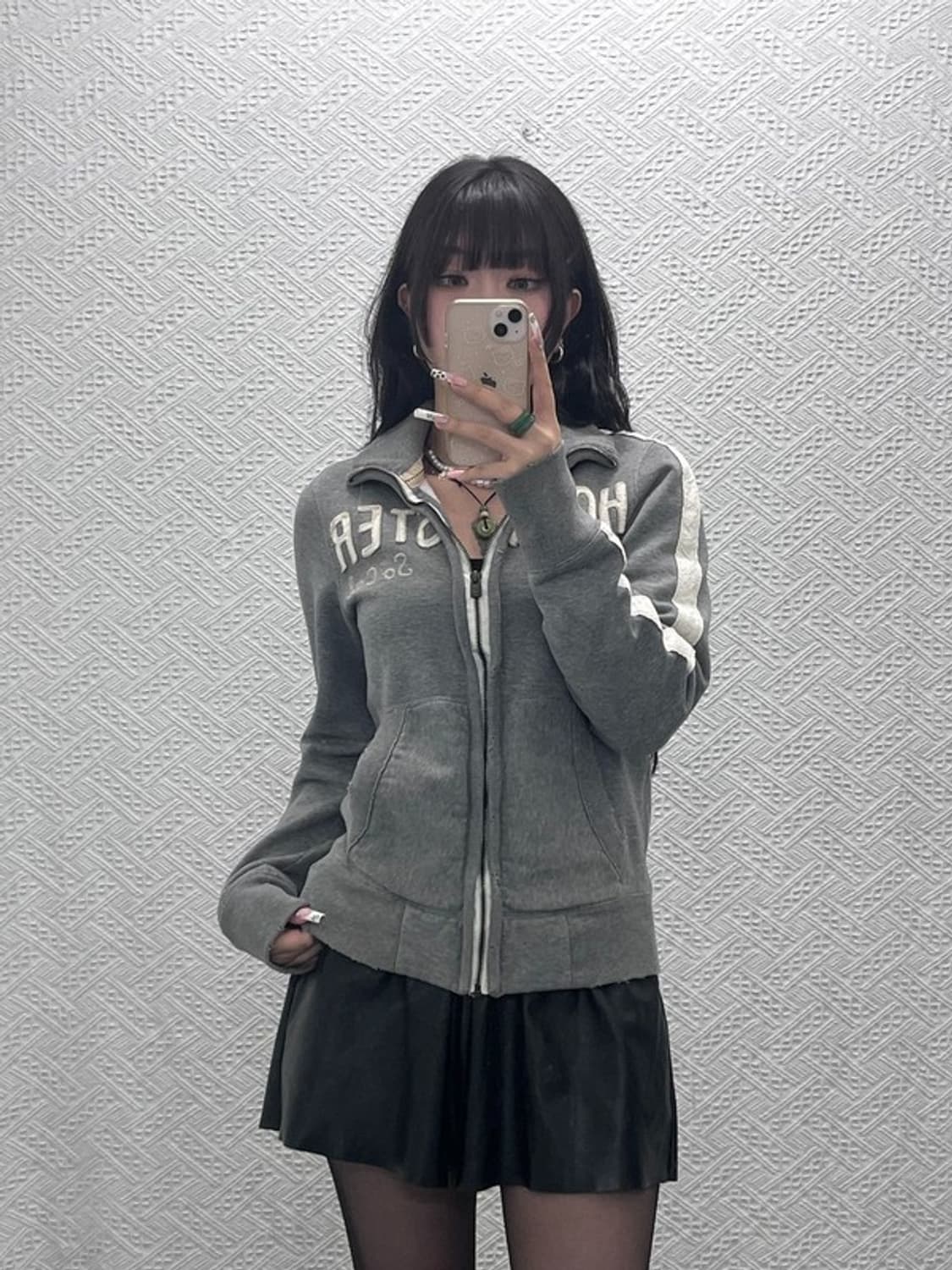 홀리스터 Y2K 빈티지 디스트로이드 데미지 집업 XS C11418 상품이미지2