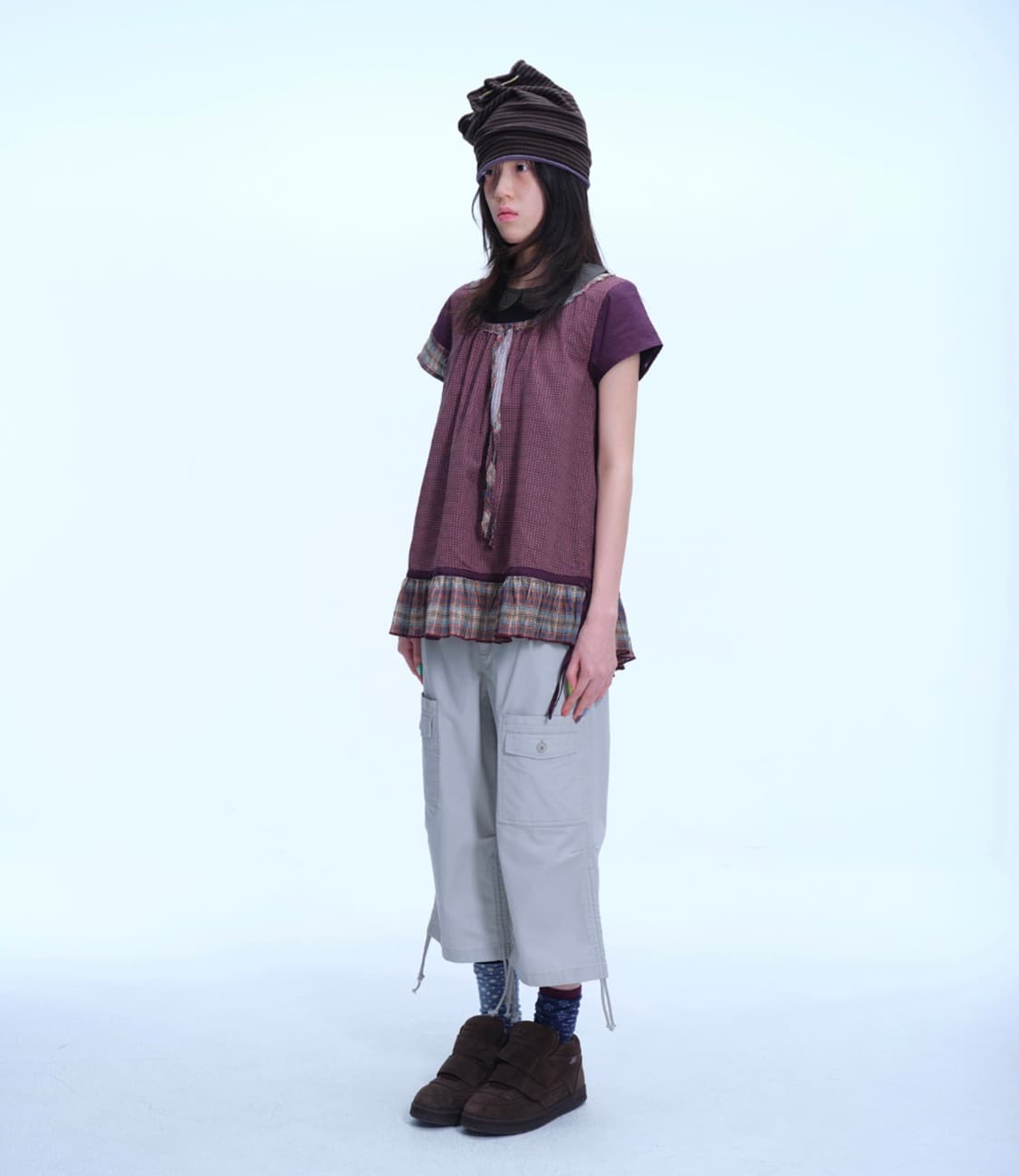 코이세이오 STRAP SHIRRING BLOUSE PURPLE 상품이미지2