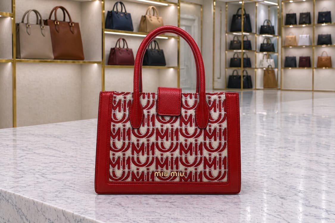 [S급]  미우미우 자카드 마드라스 토트백 판매합니다!!! 상품이미지2