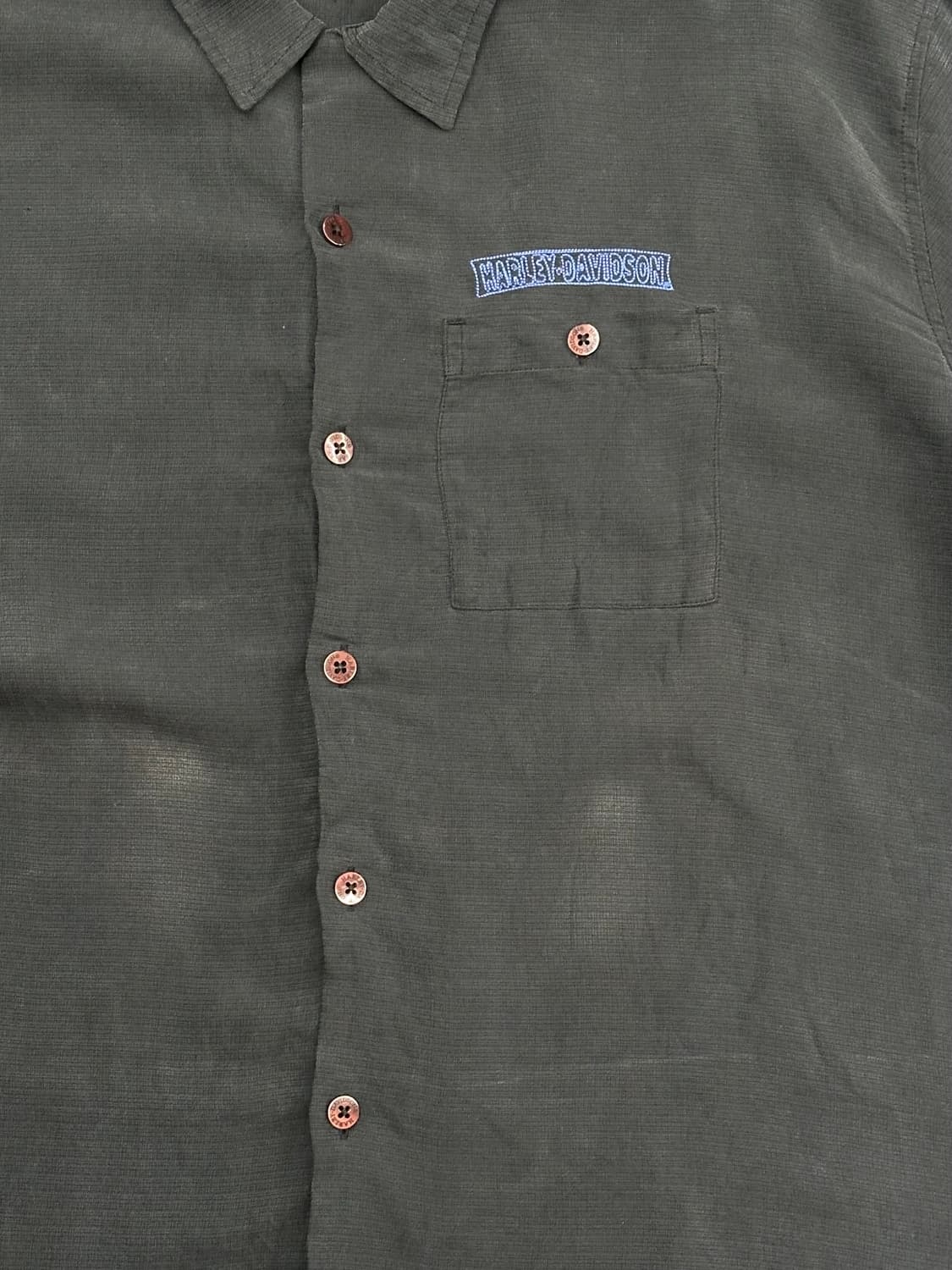 2XL)할리데이비슨 빈티지 자수 블랙 반팔셔츠 상품이미지3