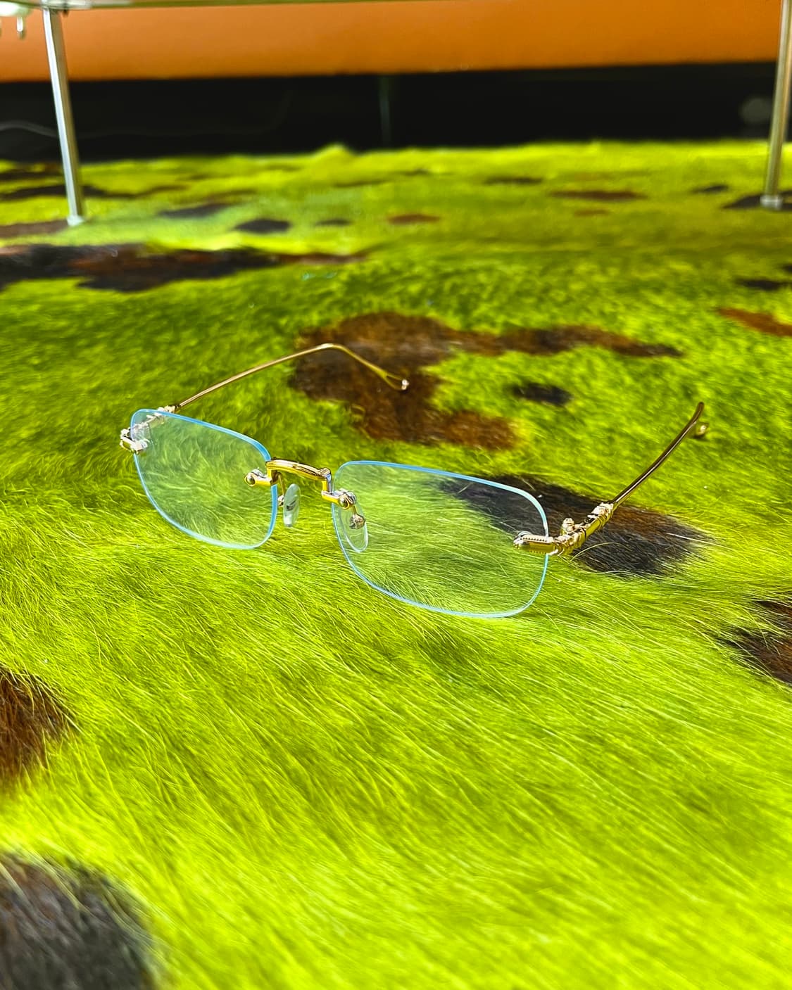 Jpn Antique Gold Trim Rimless Glasses 상품이미지1