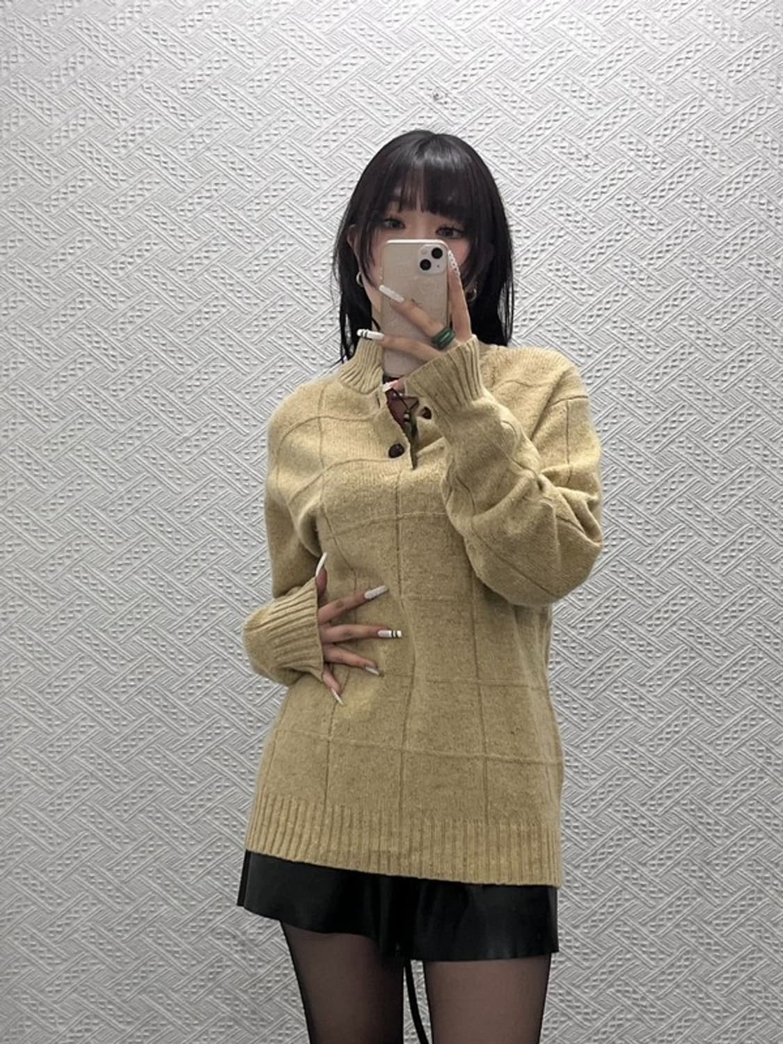 챕스 랄프로렌 빈티지 하이넥 코지 단추 울 니트 M C11038 상품이미지2