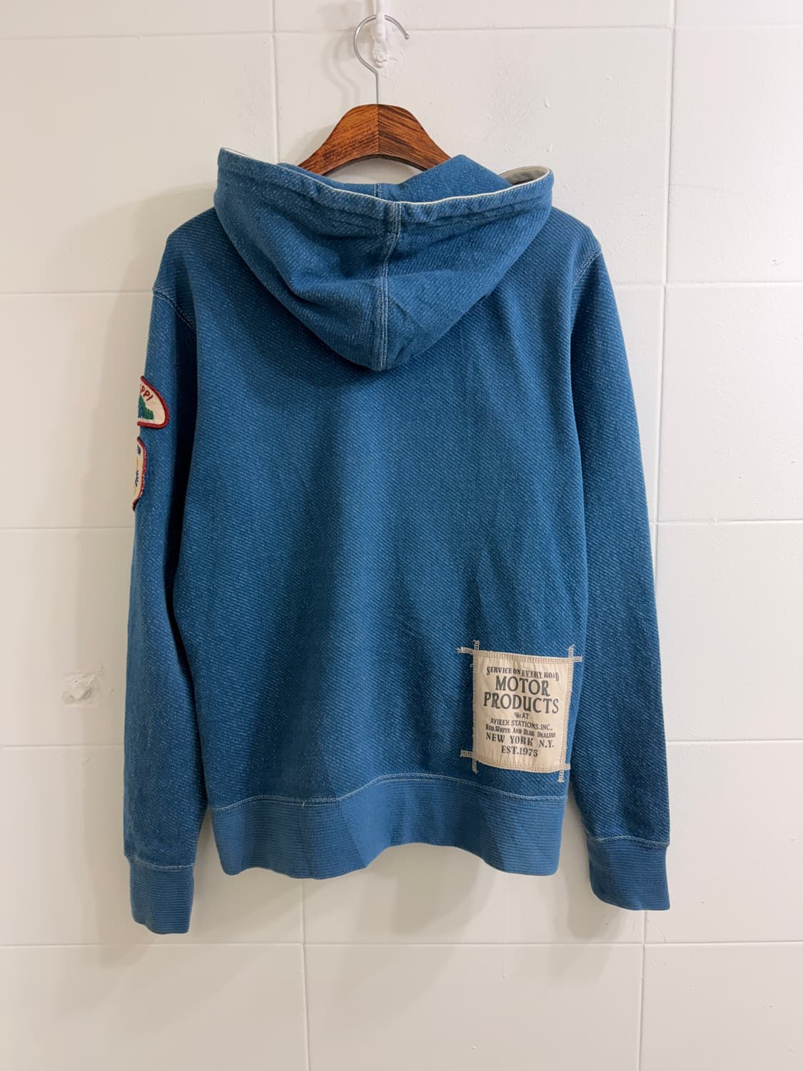 아비렉스 모터 투어 패치 블루 후드집업 상품이미지6