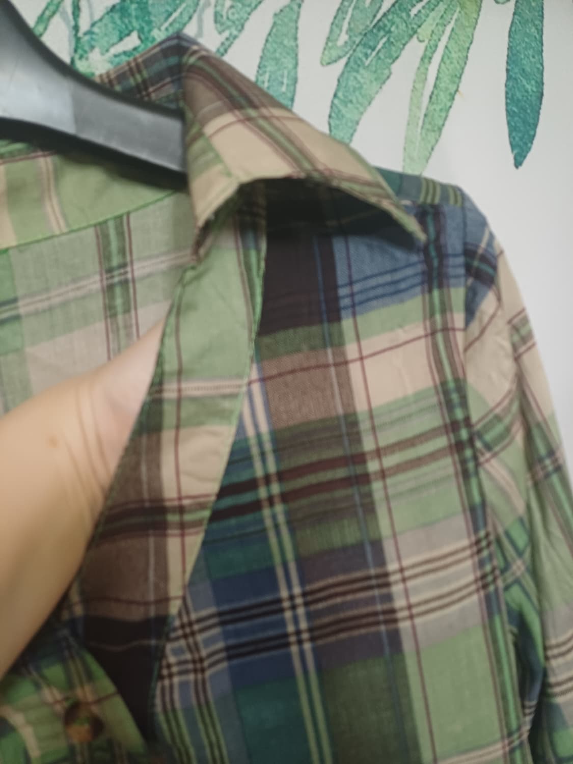 스카프원단 체크 남방 상품이미지2